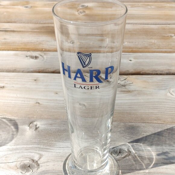 RARE HARP Lager Glasses TRIO 8" Tall Beer Glass Harp Logo Guinness GREAT BASE - Picture 8 of 10